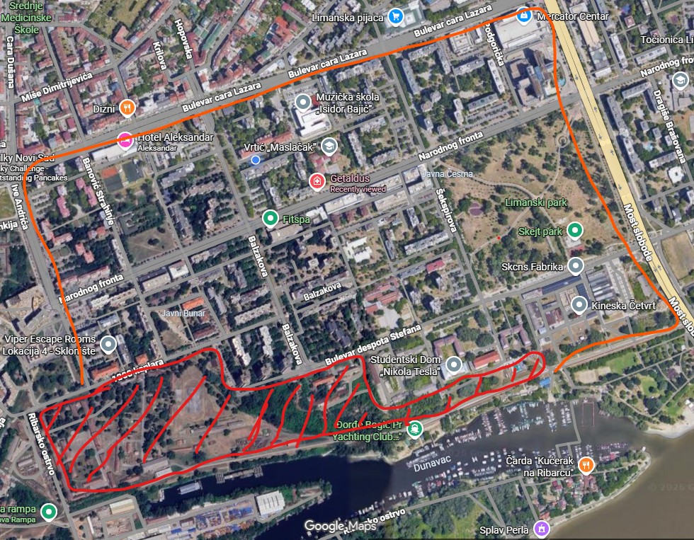 Mapa Limana 3 i 4 sa označenom zonom planiranog novog naselja uz kej